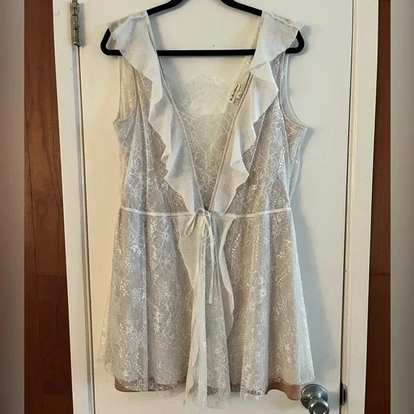 For Love And Lemons Stardust Mini Dress - White Floral Lace - Picture 2 of 14